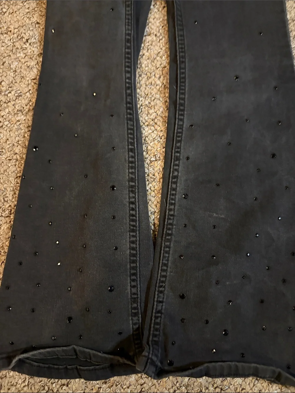 H&M Black Girls Embellished Flare Jeans
